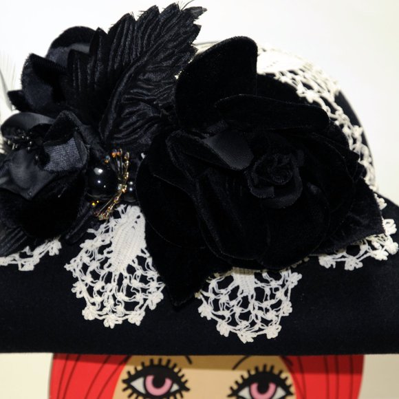 Women\'s Picture Frame Wide Brim Hat 100%Wool OOAK main image 7